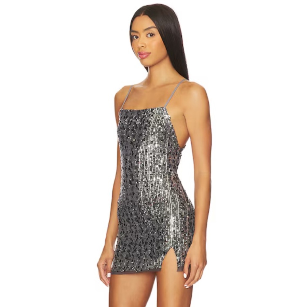 Free People Charcoal Mini Slip Dress